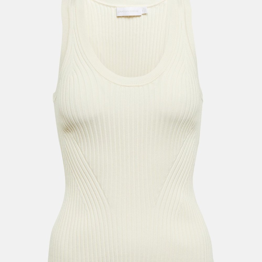 NWT Jonathan Simkhai Liezel Tank Top in Ivory - Size Small
